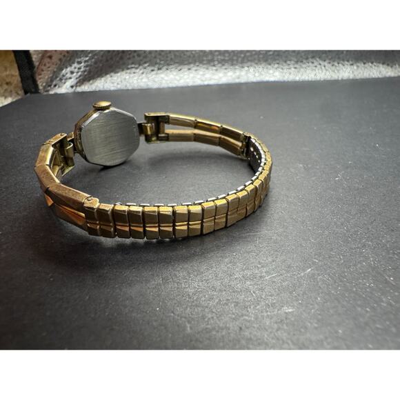 Vtg Wittnauer Art Deco Gold Filled Mechanical Swiss Watch 15.5mm Rare Band - Picture 8 of 14